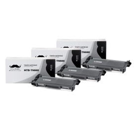 Moustache 3 Pack TN-660 TN660 TN630 TN 630 Black Toner Cartridges High Yield Compatible with Brother HL-L2320D HL-L2360DW DCP-L2520DW DCP-L2540DW HL-L2380DW L2700DW L2720DW L2740DW Pirnters