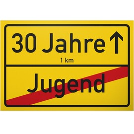 DankeDir! 30 Years (Youth Over) Place Sign Gift 30th Birthday Surprise 30s Birthday Party Gift Idea Round Birthday Thirtieth