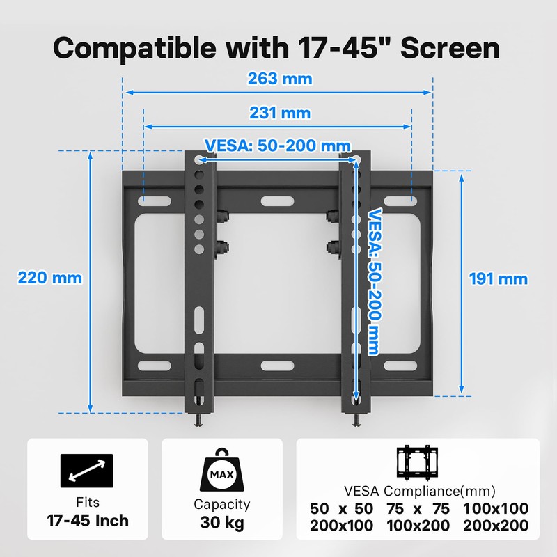 BONTEC BONTEC Low Profile TV Wall Mount Bracket for Most