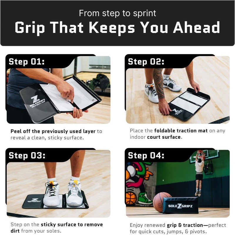 Portable Basketball & Volleyball Sticky Mat by Sola Athletics– Foldable,