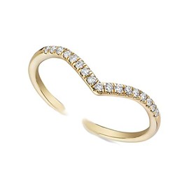Bolenvi Crystallized Gold Wishbone Adjustable Ring in 18K Gold Pated Jewelry For Her