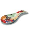 Colorful Hand Painted Spoon Rest Ceramic Large Spoon Holder for