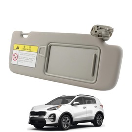 YzusGomumu Passenger Side Sun Visor Compatible with 2017 2018 2019 2020 2021 2022 KIA Sportage Front Right Sun Protection Shade Makeup Mirror Gray Replaces 85210-D9110 85210D9110