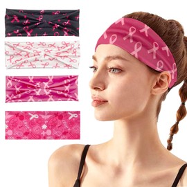 KASESSS 4 StüCk Stirnband Damen Sport, Haarband Damen Elastische, Mode Haarband Breit, Stirnband Sommer, Headband Geeignet füR Yoga, Laufen, Radfahren, Haarschmuck (3 Farbe)
