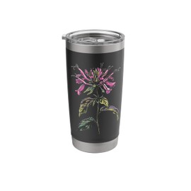 Vintage Botanical Bee Balm Flower Girl Cute Floral Plant Mom Stainless Steel Insulated Tumbler