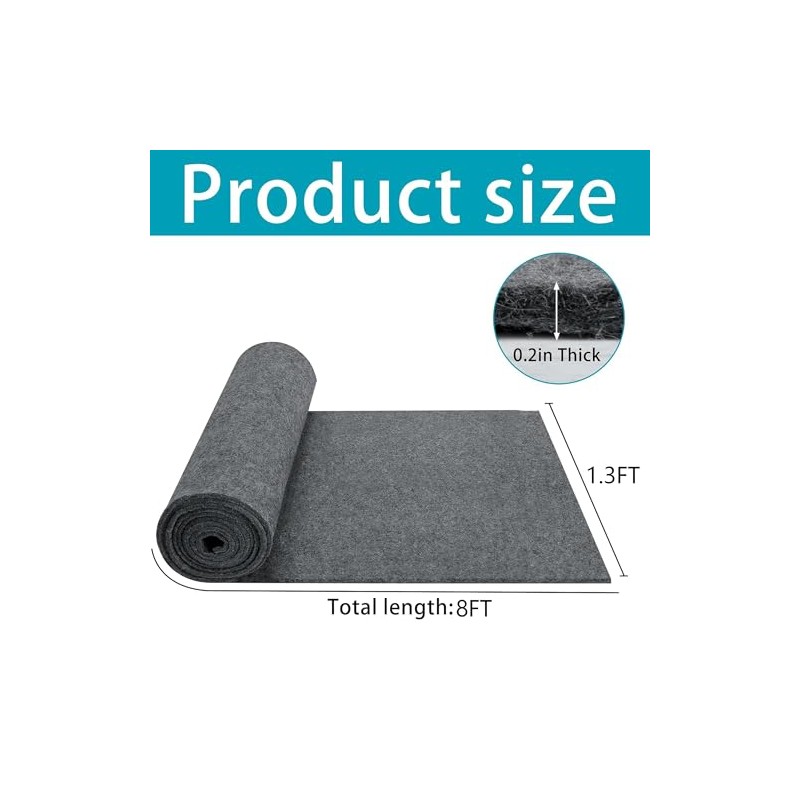 1 Pack Felt Multi-Purpose Insulation Blanket-8Ft x 1.3Ft x 0.2In