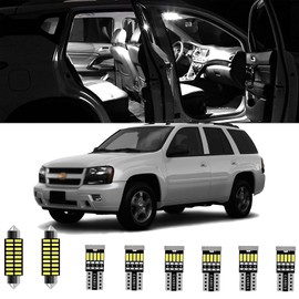 AWALITED 15 Interior LED Lights Kit for 2002 2003 2004 2005 2006 2007 2008 2009 Chevy Trailblazer All Models Super Bright LED Map Dome Light Reading Bulbs