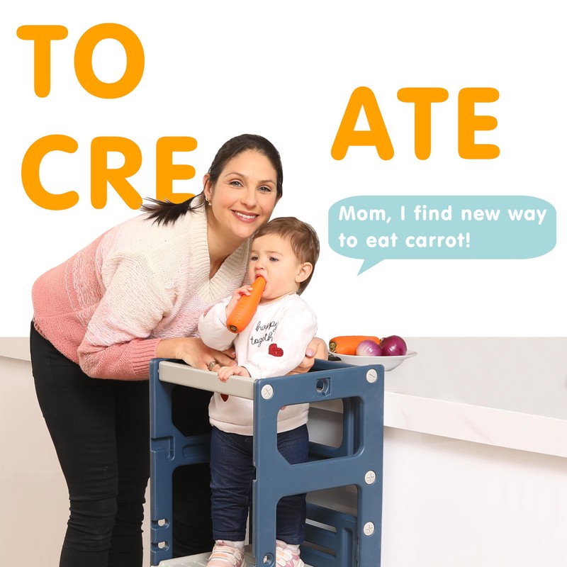 SDADI Mother's Helper Adjustable Height Plastic Kitchen Step Stool for