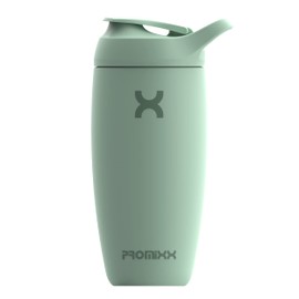 Promixx Promixx PURSUIT Eiweiß Shaker Flasche Neue Edition – Isolierte Edelstahl-Wasserflasche und Mixerbecher, 550ml, Seegras Grün