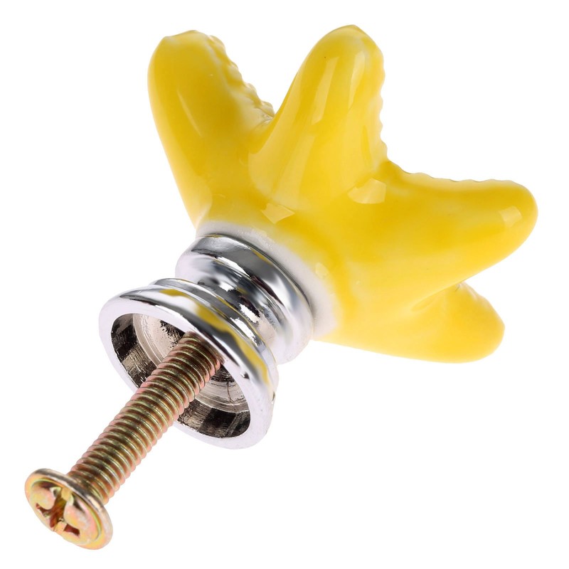 MUXSAM Fashion Starfish Design Ceramic Door Knobs Handles Cabinet Cupboard
