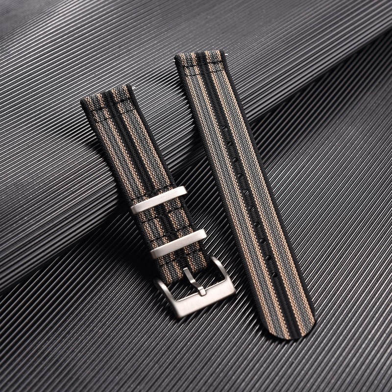 JWNSPA Two Piece Quick Release Ballistic Ribbed Nylon Watch Strap,18/20/22