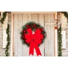 Red Bows Christmas Decorations Large Wired Velvet Bow with Gold