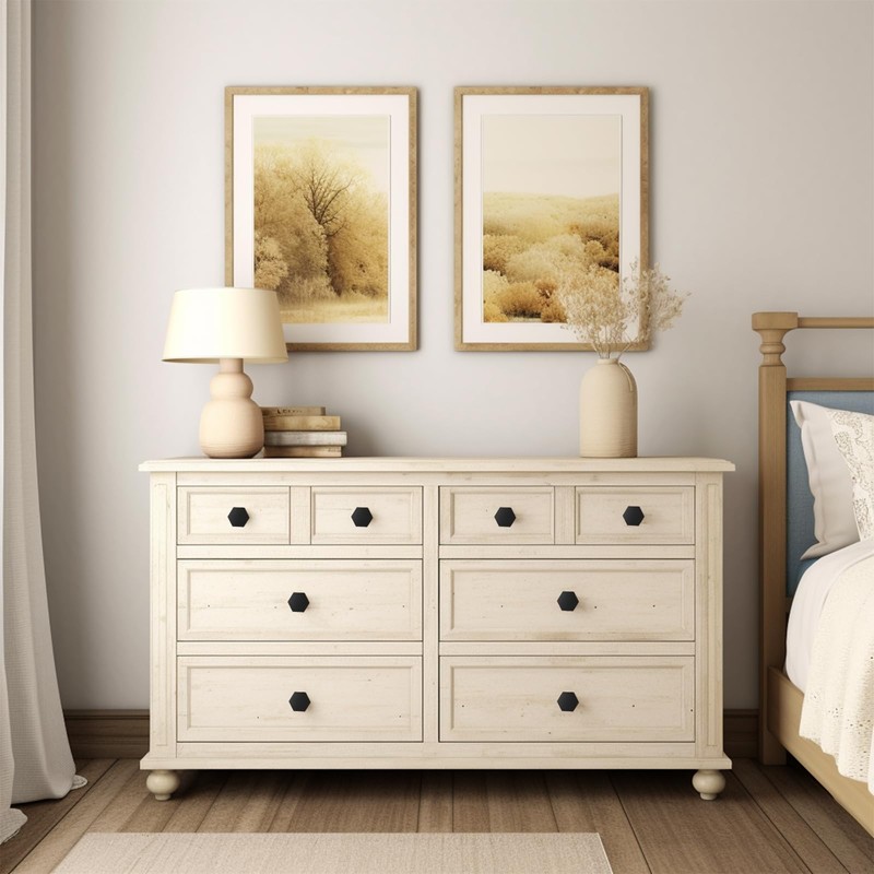 MODMONE 1.18" Cabinet Knobs Solid Brass Dresser Knobs Black Gold