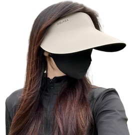CARLIE KLOSS Women's Sun Visor, UV Protection, Sun Protection, Hat, UV Protection, Foldable, UPF50+, Lightweight, Breathable, Cool, Spring, Summer, Autumn, Unisex, Outdoor Cap, Baseball Cap, Beige +