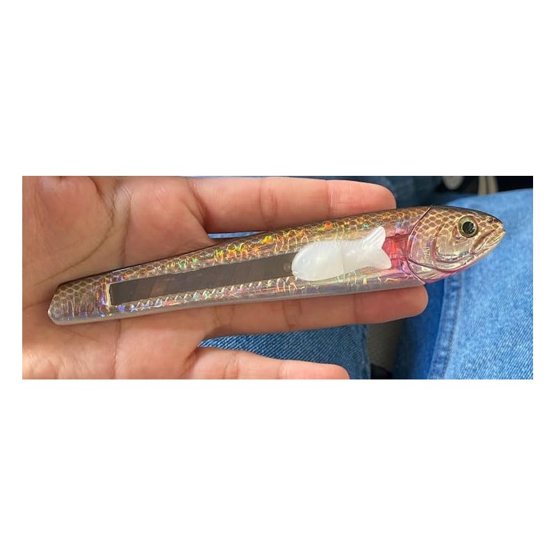 Translucent Blue Fish Shaped Box Cutter Detailed Glossy