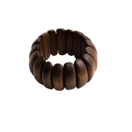LK Trend & Style Holzarmband Elastisch, Braun Vintage, Handgefertigt, Damen Schmuck
