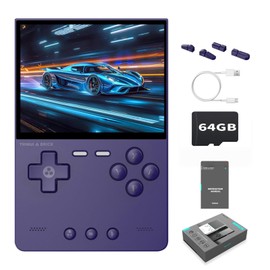 Trimui Brick Retro Game Console Portable Retro Gaming WiFi Multiplayer 3.2-inch 1024*768 IPS Screen 3000mAh Built-in 64G TF Card Linux Retro Handheld Purple
