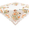 Quinnyshop Orange Tulips and Butterflies Embroidery Table runner 34-inch-by-34-inch/ 85