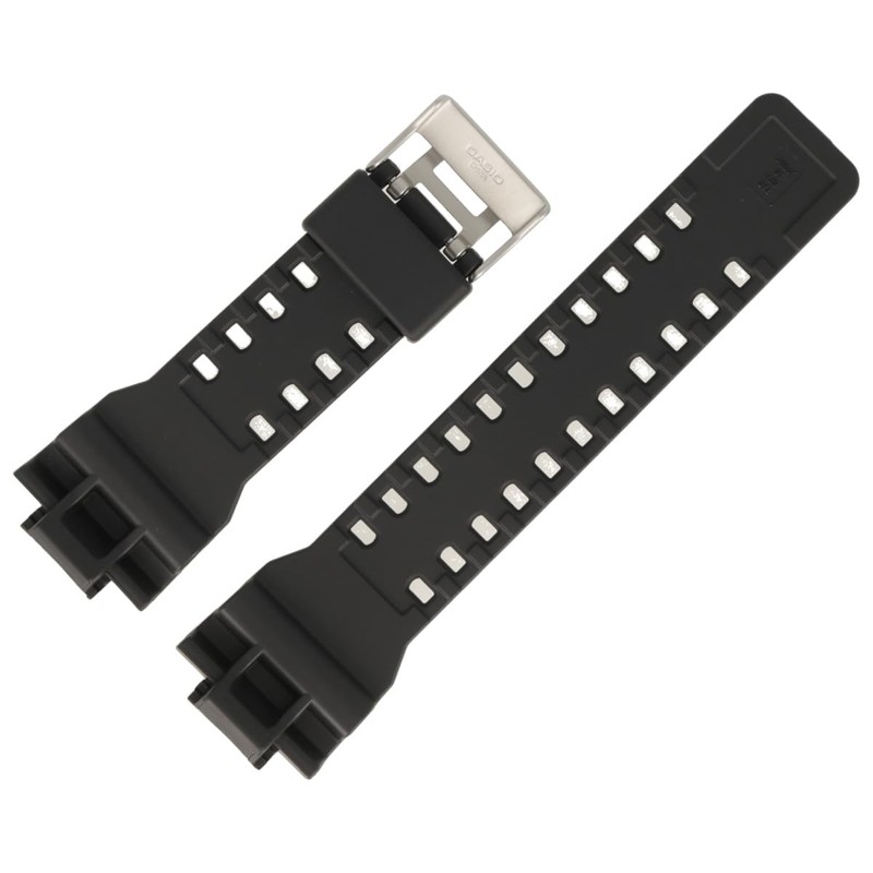 Casio GA-100 Watch Strap 29 mm Plastic Black Silver