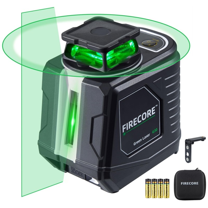 Firecore Laser Level 360 Self Leveling, 82 Ft Green 360°