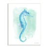 Stupell Industries Blue Seahorse Aquatic Life Subtle Ocean Painting, Design