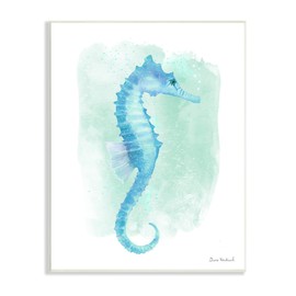 Stupell Industries Blue Seahorse Aquatic Life Subtle Ocean Painting, Design by Diane Neukirch