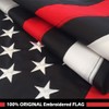 WINBEE Thin Red Line Flag 3x5 Ft with Embroidered Stars,