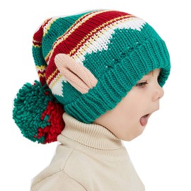 AHAHA Christmas Hat for Kids Premium Acrylic Beanie Warm Party Hat for Christmas New Year Holiday