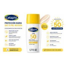 Cetaphil Protector Solar Mineral en Gotas SPF 50 Facial Invisible Ligero Efecto Piel Bonita Glow Natural Rapida Absorción No Comedogenico Piel Sensibl