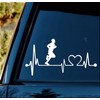 Run Guy Heartbeat Lifeline Decal for Car Window BGK1009