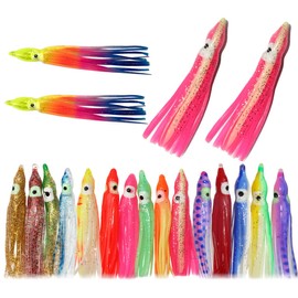 Fishing Lures Squid Skirts Octopus Lures Soft Plastic Trolling Skirt Lure Kit Saltwater Fishing Bait for Bass Trout 1.8inch 60pcs