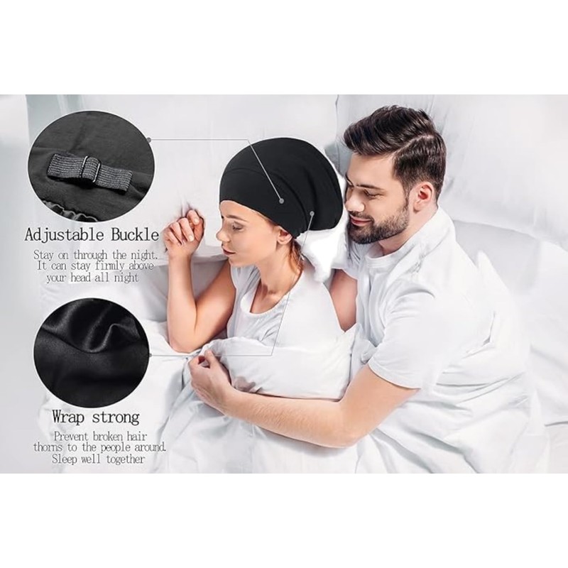 Gorro de satén con forro de seda, cubierta ajustable para