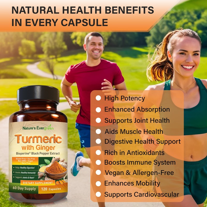Turmeric with Ginger Root Joint Support Supplement | Turmeric Curcumin