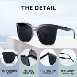 AXPYPXA Oversized Polarized Sunglasses for Men and Women, Square Trendy Sun Glasses Big Shades Sunnies UV400 Protection