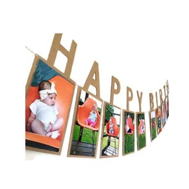 Happy Birthday Photo Garland, Happy Birthday Garland, Photo, Blue
