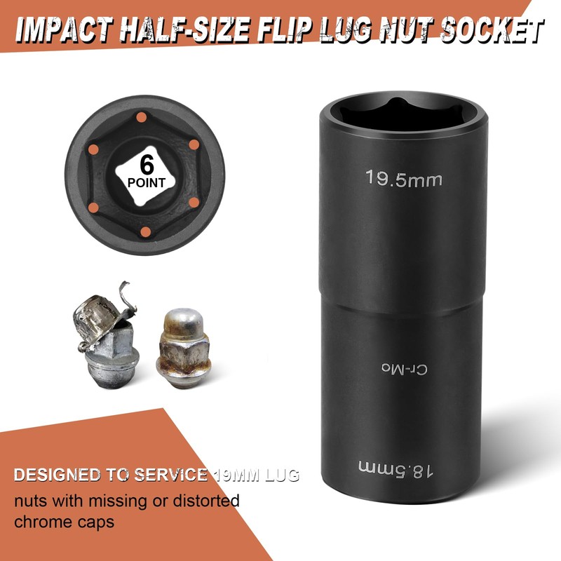 Kigniote Impact Wrench Nuts 18.5 mm x 19.5 mm -