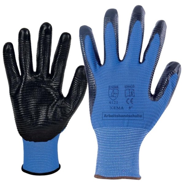 Nitrile Work Gloves - Multi-Purpose Work Gloves Men Size 9,