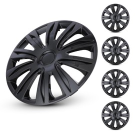 AUTOFREE 17" Hubcaps Wheel Rim Cover Compatible for Universal Hub Caps, Snap On Car Truck SUV R17 Rim Covers, 17 Inch Wheel Covers Set of 4, Black Lacquer
