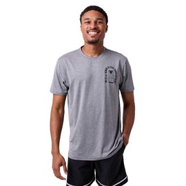 Demon Slayer Tanjiro Earring & Fox Mask Men's Athletic Heather Crew Neck Short Sleeve Performance Tee -Medium