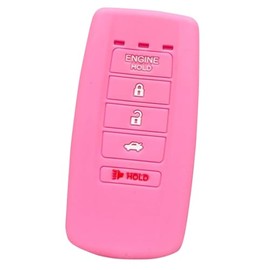 Silicone Key Fob Cover, Remote Key Protector Fit for Acura MDX RDX RLX TLX ILX 2014-2023, 5 Buttons Keyless Remote Holder KR537924100 (Pink)