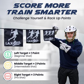 Lacrosse Shooting Target - LaxSureShot - 3 Targets in One - Training Equipment for Lacrosse - Targets for Shooting Practice - Easy Setup, Laccrose Training Equipment for All Skill Levels
