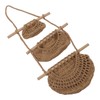 Hanging Fruit Basket 3 Tier Wall Mounted Handcraft Hemp Rope