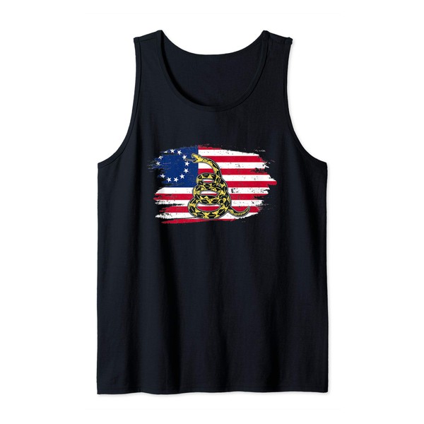 Don't Tread Patriot On Me Gadsden Snake Flag Tank Top