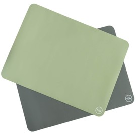 The Silicone Kitchen Silicone Oven Baking Mats - Set of Two, BPA Free, Extra Thick - Half Sheet (16"x11.75") - Green/Gray
