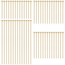Beebeecraft 1 Box of 160 Ball Head Pins Made of 18 Carat Gold-Plated Brass 4 Jewellery Pins Size 20/25.5/30~30.5/50~50.5 mm Bendable Rivet Pins for Bracelets DIY Crafts Head: 2 mm