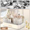 DASITON Makeup Organizer with Drawers and Rotating Makeup Brush Holder,Large