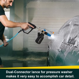 Raincovo Dual Connector Lance Pressure Washer Foam Cannon, Power Washer Soap Attachment, Dual Lance Pressure Washer Wand with 5 Nozzles Tips, 1/4" Quick Connect