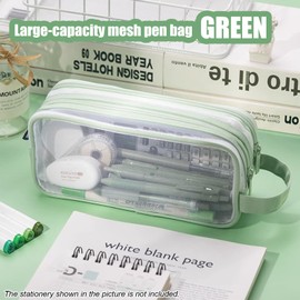 X SIM FITNESSX Transparent Pencil Case Teenager Pencil Case Large School Big Pencil Case Office Pencil Case Adult Transparent, Green, Kids Backpack