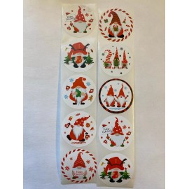 Unbranded 50 Holiday Christmas Gnome Stickers Teacher Supply Envelope seals 1.5". #2