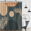 GiuMsi Boho Mid Century Leaf Shower Curtain Set,Arch Sun Design,Minimalistic